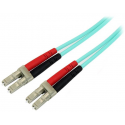 StarTech.com Aqua OM4 Duplex Multimode Fiber - 16 ft  /  5m - 100 Gb - 50 / 125 - OM4 Fiber - LC to LC Fiber Patch Cable (450FBLCLC5) - Network cable - LC multi-mode (M) to LC multi-mode (M) - 5 m - fibre optic - duplex - 50  /  125 micron - OM4 - aqua