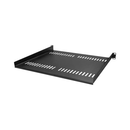 StarTech.com 1U Vented Server Rack Cabinet Shelf, 16in Deep Fixed Cantilever Tray, Rackmount Shelf for 19" AV / Data / Network Equipment Enclosure w /  Cage Nuts & Screws, 44lbs Weight Capacity - 1U Network Rack Shelf (CABSHELF116V) - Rack shelf - black - 1U - 16" - for P / N: CABSHELF116 - 1