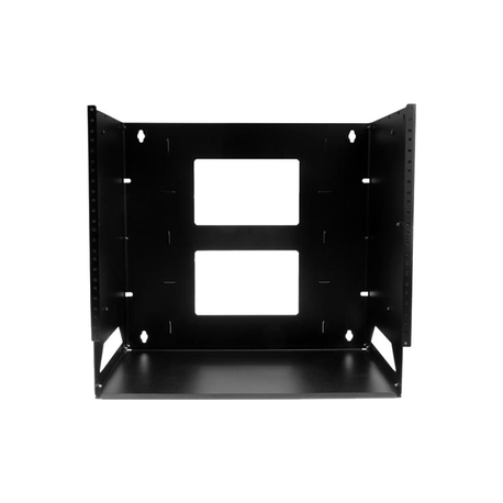 StarTech.com 8U Open Frame Wall Mount Network Rack w /  Built in Shelf - 2-Post Adjustable Depth (12" to 18") Equipment Rack - 75.2lbs (WALLSHELF8U) - Rack (wall mount) - black - 8U - 19" - for P / N: CABSCRWS1032 - 7