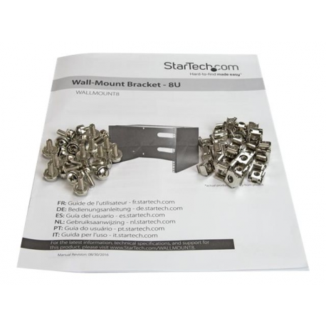 StarTech.com Wall Mount Patch Panel Rack - 4U Wall Mount Rack Shelf with Built in Shelf - 2 Post Open Frame Rack - Rack Shelf (WALLMOUNT8) - Cabinet - wall mountable - black - 8U - 12" - 4