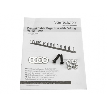 Startech D-RING HOOK CABLE PANEL - 3FT. (Vertikaler Kabelordner mit D Hacken - 0U - 91cm)