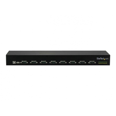 StarTech.com USB to Serial Hub - 8 Port - COM Port Retention - Rack Mount and Daisy Chainable - FTDI USB to RS232 Hub (ICUSB23208FD) - Serial adapter - USB 2.0 - RS-232 x 8 - black - 7