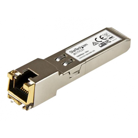 StarTech.com HPE J8177C Compatible SFP Module, 1000BASE-T, SFP to RJ45 Cat6 / Cat5e, 1GE Gigabit Ethernet SFP, RJ-45 (Copper) 100m, HPE 1810, 1820, 2530, 1Gbps Mini GBIC Transceiver SFP - Lifetime Warranty (J8177CST) - SFP (mini-GBIC) transceiver module (equivalent to: HP J8177C) - GigE - 1000Base-T - RJ-45  /  SFP (mini-GBIC) - up to 100 m - for HPE 1810, 1910, 20p 10 / 100 / 1000, 2610, 3500, 6200, Switch 8212; HPE Aruba 2530, 5406 - 2