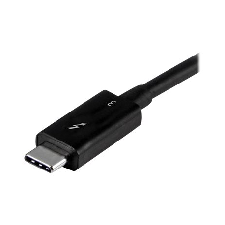 StarTech.com 40Gbps Thunderbolt 3 Cable - 1.6ft / 0.5m - Black - 5k 60Hz / 4k 60Hz - Certified TB3 USB-C Charger Cord w /  100W Power Delivery (TBLT34MM50CM) - Thunderbolt cable - USB-C (M) to USB-C (M) - Thunderbolt 3  /  USB  /  DisplayPort - 50 cm - black - for P / N: PEXUSB321C, TB33A1C, TB3DK2DHV, TB3DK2DHVUE, TB3DK2DPPDUE, TB3DKDPMAW, TB3DKDPMAWUE - 5