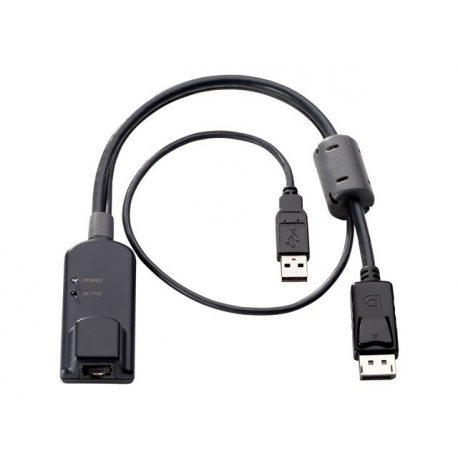 HPE KVM Console USB / DisplayPort Interface Adapter - Video  /  USB adapter - RJ-45 (F) to USB, DisplayPort (M) - 0