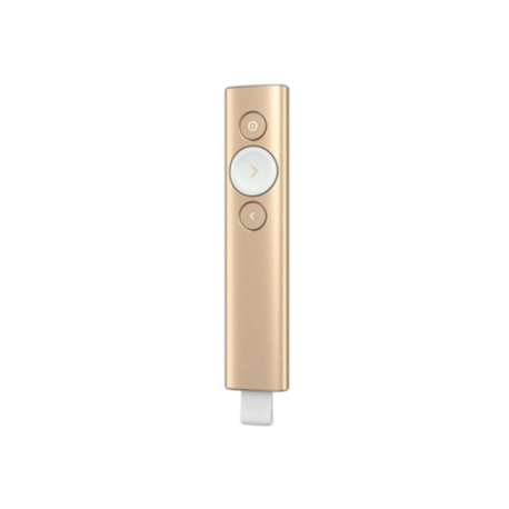 Logitech Spotlight - Presentation remote control - 3 buttons - gold - 2