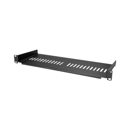 StarTech.com 1U Vented Server Rack Cabinet Shelf, 7in Deep Fixed Cantilever Tray, Rackmount Shelf for 19" AV / Data / Network Equipment Enclosure w /  Cage Nuts & Screws, 44lbs Weight Capacity - 1U Vented Rack Shelf (CABSHELF1U7V) - Rack shelf - black - 1U - 7" - 3