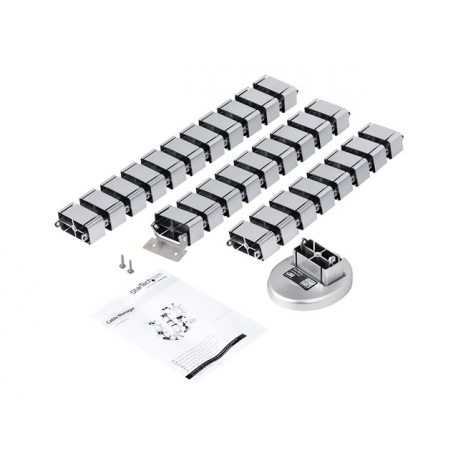 StarTech.com Spine Cable Management - Weighted Base Plate - Cord Cover - Cable Organizer - Cord Protector - Cable Raceway (CMVBMOD) - Cable organizer - desk mountable - 1.29 m - silver - 1