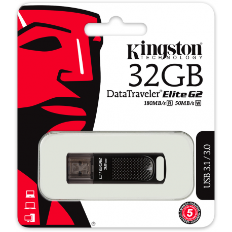 KINGSTON 32GB USB 3.1/3.0 DT Elite G2 metal 180MB/s read 50MB/s write