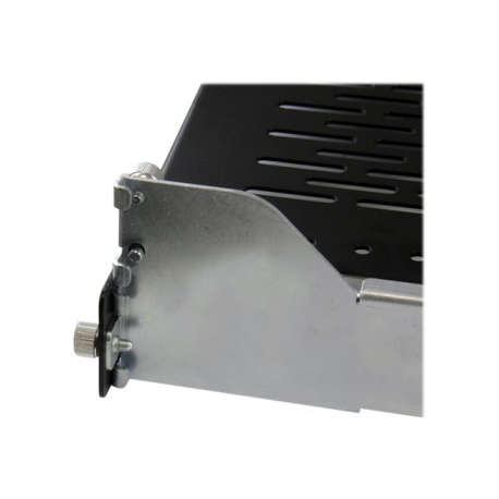 StarTech.com 2U Vented Sliding Server Rack Shelf w /  Cable Management Arm - 27.7 to 31.6in Adjustable Mounting Depth - 125lb - 24in Deep - Rack shelf - black - 2U - for P / N: RK1233BKM, RK2433BKM, RK2537BKM, RK3236BKF, RK4236BKB, RK4242BK24, RK4242BK30 - 3