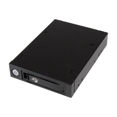 StarTech.com Mobile Rack Backplane for 2.5" SATA / SAS Drive - Supports 5mm-15 mm SSDs / HDDs - Hot Swap Vented Metal Enclosure (SATSASBP125) - Storage drive cage - 2.5" - black, silver - for P / N: SATSASBP425 - 1