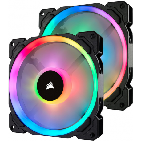 CORSAIR Fan LL140 RGB 120mm Dual Light Loop RGB LED PWM Fan 2 pack with Lighting Node Pro