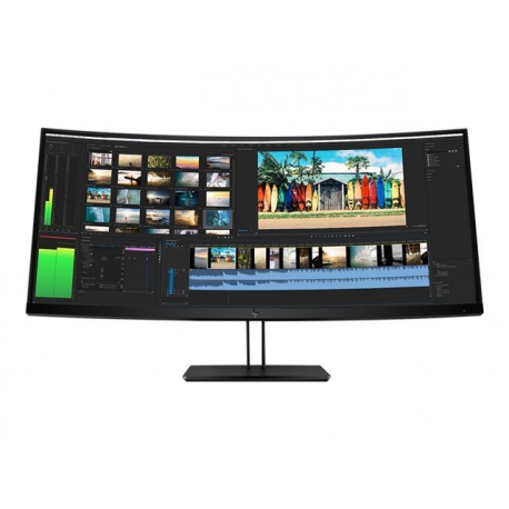 HP Z38c - LED monitor - curved - 37.5" - 3840 x 1600 UWQHD+ @ 60 Hz - IPS - 300 cd / m² - 1000:1 - 5 ms - HDMI, DisplayPort, USB-C - black - 0