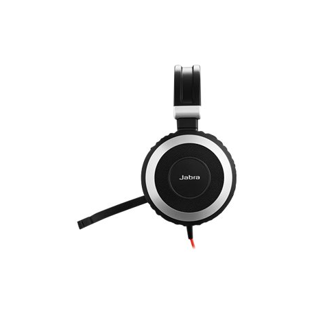 Jabra Evolve 80 MS stereo - Headset - full size - wired - active noise cancelling - 3.5 mm jack - Certified for Skype for Business - 3