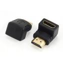 Cablexpert - HDMI adapter - HDMI male to HDMI female down-angled - angled