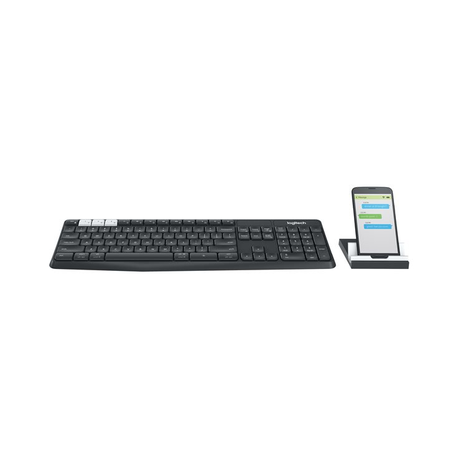 LOGITECH K375s Multi-Device Wireless Keyboard and Stand Combo - GRAPHITE/OFFWHITE - 2.4GHZ/BT (US) INTNL