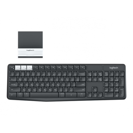 LOGITECH K375s Multi-Device Wireless Keyboard and Stand Combo - GRAPHITE/OFFWHITE - 2.4GHZ/BT (US) INTNL