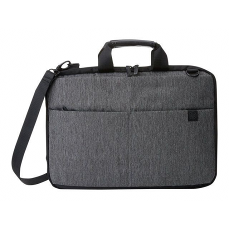 HP Signature Slim Topload Case - Notebook carrying case - 15.6" - black, heather grey - for HP 14, 15; Chromebook 14; Envy 15; ENVY x360; Pavilion 15; Spectre x360; Stream 11 - 0