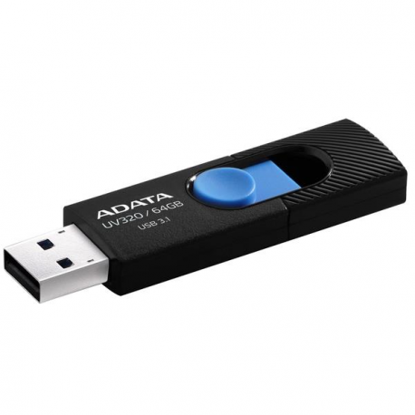 ADATA UV320 - USB flash drive - 64 GB - USB 3.1 - black / blue - 0