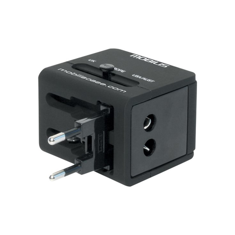 Mobilis Worldwide Travel Adapter - Power adapter - 500 mA - 2 output connectors (USB) - 0