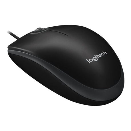 Logitech B100 - Mouse - right and left-handed - optical - 3 buttons - wired - USB - black - 5