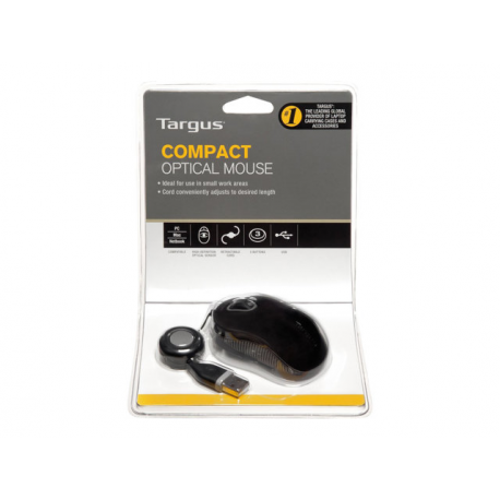 Targus - Mouse - right and left-handed - optical - 3 buttons - wired - USB - black - 2