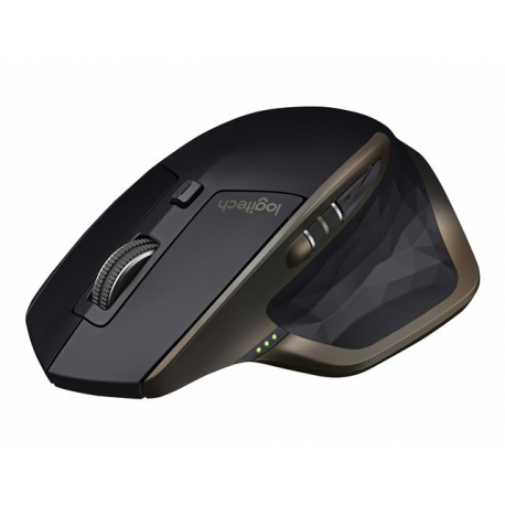 Logitech MX Master - Mouse - laser - 5 buttons - wireless - Bluetooth, 2.4 GHz - USB wireless receiver - meteorite - 4