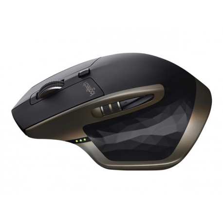 Logitech MX Master - Mouse - laser - 5 buttons - wireless - Bluetooth, 2.4 GHz - USB wireless receiver - meteorite - 6