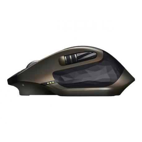 Logitech MX Master - Mouse - laser - 5 buttons - wireless - Bluetooth, 2.4 GHz - USB wireless receiver - meteorite - 7