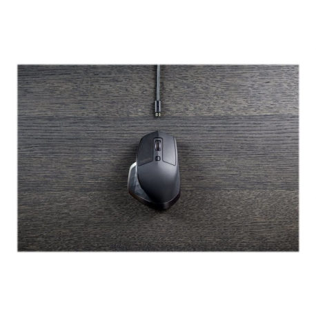 Logitech MX Master - Mouse - laser - 5 buttons - wireless - Bluetooth, 2.4 GHz - USB wireless receiver - meteorite - 9