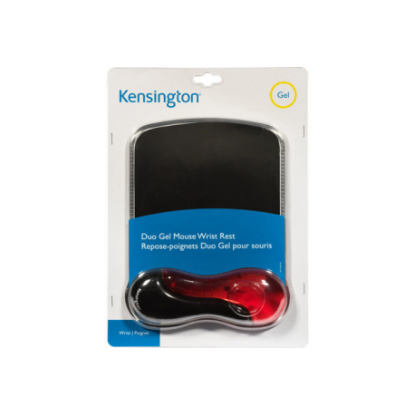 Kensington Duo Gel Mouse Pad Wrist Rest - Mouse pad with wrist pillow - black, red - TAA Compliant - 1
