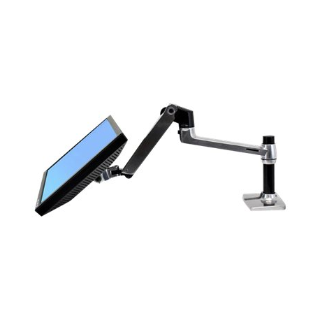 Ergotron LX - Mounting kit (articulating arm, desk clamp mount, extension adapter, grommet-mount base, 7" post) - for LCD display - polished aluminium - screen size: up to 34" - 1