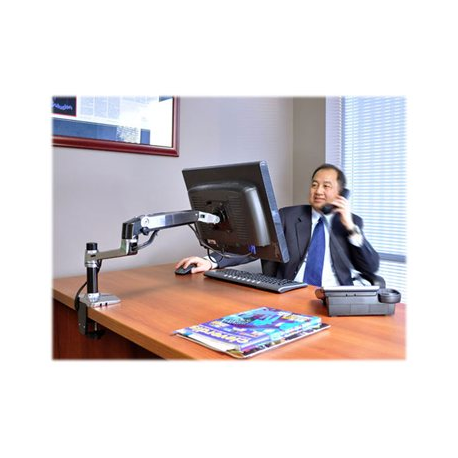 Ergotron LX - Mounting kit (articulating arm, desk clamp mount, extension adapter, grommet-mount base, 7" post) - for LCD display - polished aluminium - screen size: up to 34" - 3