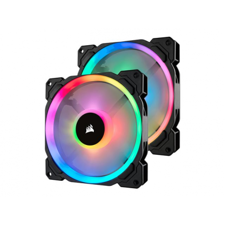 CORSAIR Fan LL140 RGB 120mm Dual Light Loop RGB LED PWM Fan 2 pack with Lighting Node Pro