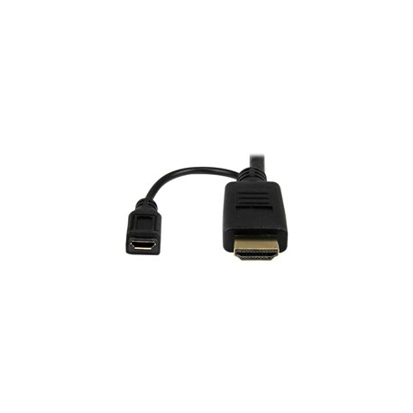 StarTech.com HDMI to VGA Cable - 6ft 2m - 1080p - Active Conversion - HDMI to VGA Adapter Cable for Your VGA Monitor  /  Display (HD2VGAMM6) - Adapter cable - HDMI, Micro-USB Type B (power only) to HD-15 (VGA) male - 2 m - black - active, 1920 x 1200 (WUXGA) support - for P / N: MST30C2DPPD - 6
