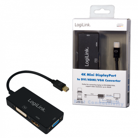 LOGILINK - 4K Mini DisplayPort to DVI/HDMI/VGA Converter