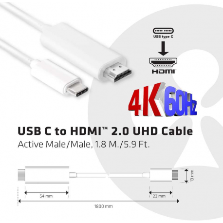 Club 3D - External video adapter - USB-C 3.1 - HDMI - 2