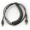 Zebra - USB cable - USB - 2.7 m - coiled - for Symbol LS2208, LS4208, LS4278; Zebra VC80X