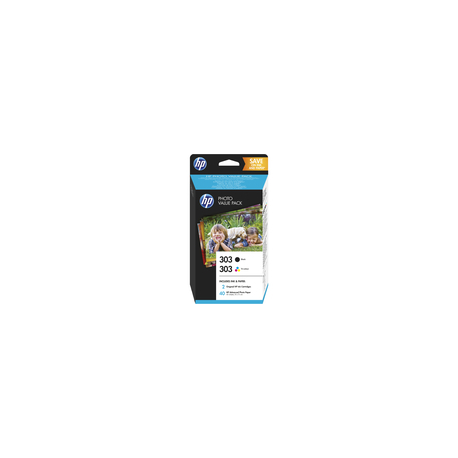 HP 303 Photo Value Pack - Glossy - 2-pack - 4 ml - black, colour (cyan, magenta, yellow) - print cartridge  /  paper kit - for Envy Photo 62XX, Photo 71XX, Photo 78XX; Envy Inspire 72XX, 79XX - 0