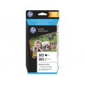 HP 303 Photo Value Pack - Glossy - 2-pack - 4 ml - black, colour (cyan, magenta, yellow) - print cartridge  /  paper kit - for Envy Photo 62XX, Photo 71XX, Photo 78XX; Envy Inspire 72XX, 79XX
