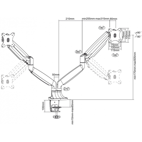 NewStar NeoMounts Desk mount (10-32') NM-D750DWHITE