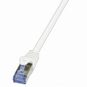 LogiLink PrimeLine - Patch cable - RJ-45 (M) to RJ-45 (M) - 25 cm - SFTP, PiMF - CAT 6a - halogen-free, molded, snagless - white