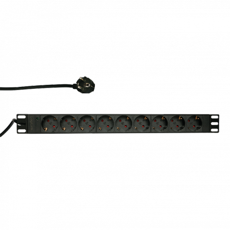 LogiLink - Power distribution unit (rack-mountable) - AC 250 V - input: CEE 7 / 7 - output connectors: 9 (power) - 1U - 19" - black, RAL 9005 - 0