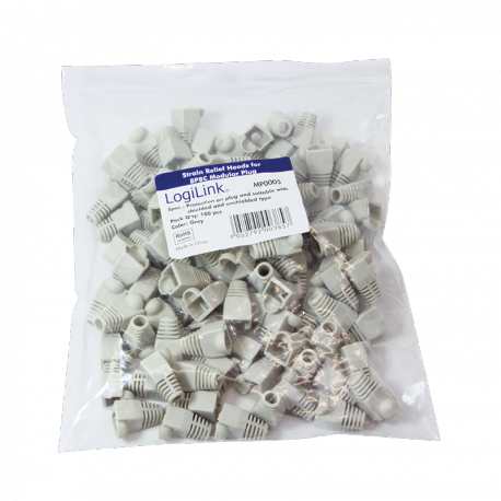 LogiLink - Connector hood - grey (pack of 100) - 0