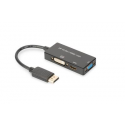 ASSMANN - Adapter - DisplayPort male to DB-15, HDMI, DVI-D female - 20 cm - triple shielded - black - molded, 4K support