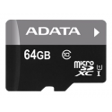 ADATA Premier - Flash memory card (microSDXC to SD adapter included) - 64 GB - UHS Class 1  /  Class10 - microSDXC UHS-I - for retail customers