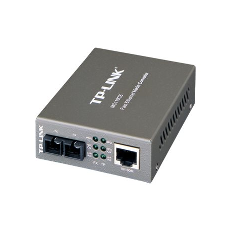 TP-LINK MC110CS - Fibre media converter - 100Mb LAN - 10Base-T, 100Base-FX, 100Base-TX - RJ-45  /  SC single-mode - up to 20 km - 1310 nm - 1