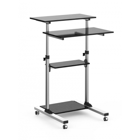 TECHly Compact - Sit/standing desk - mobile - rectangular - black - 0