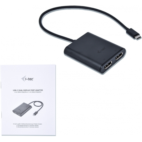 i-tec USB-C dual Display Port Video Adapter 2x DP 4K compatible wit Thunderbolt3