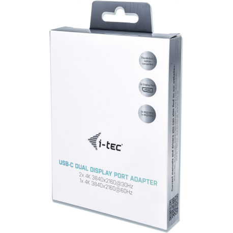 i-tec USB-C dual Display Port Video Adapter 2x DP 4K compatible wit Thunderbolt3